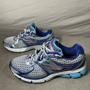 New Balance 860v3 W860SB3 Womens 8 B Silver Blue Mesh Running Shoes USA